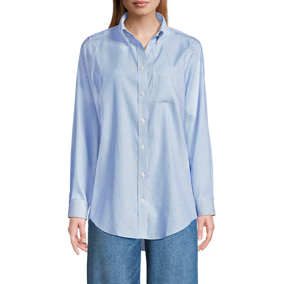 Women's No Iron Pinpoint Relaxed Fit Shirt