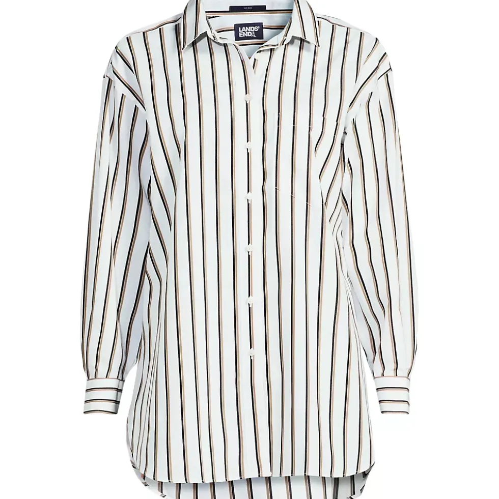 Women's No Iron Poplin Extra Long Tunic
