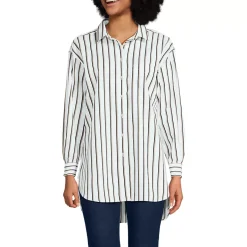 Women's No Iron Poplin Extra Long Tunic