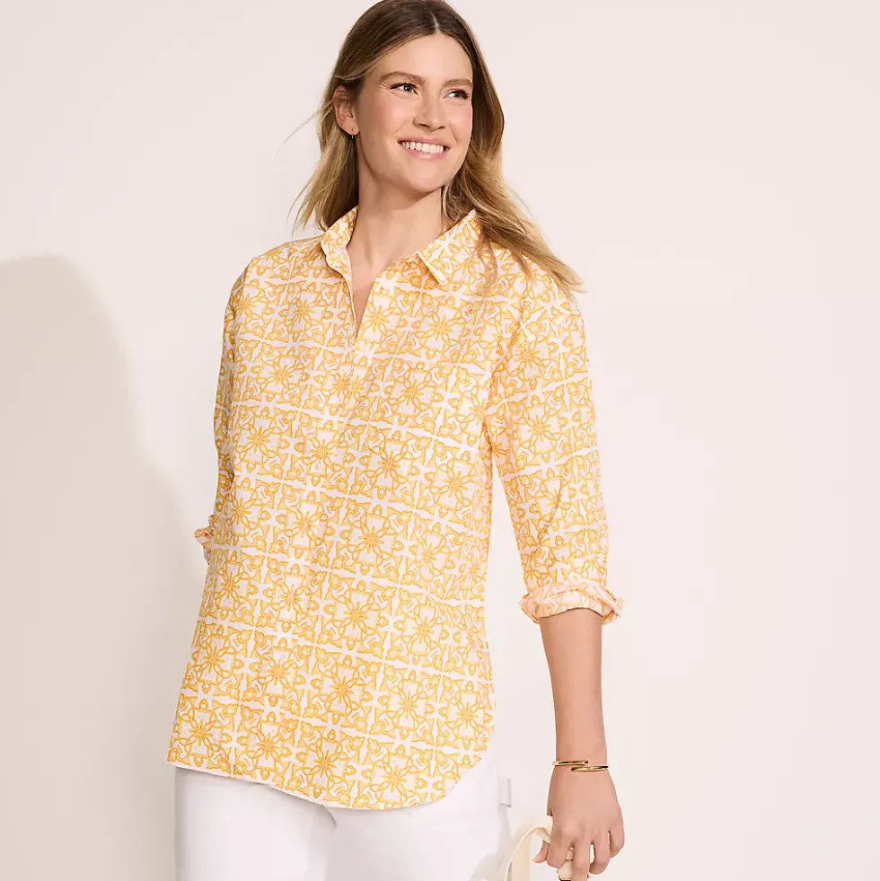 Women's No Iron Poplin Extra Long Tunic