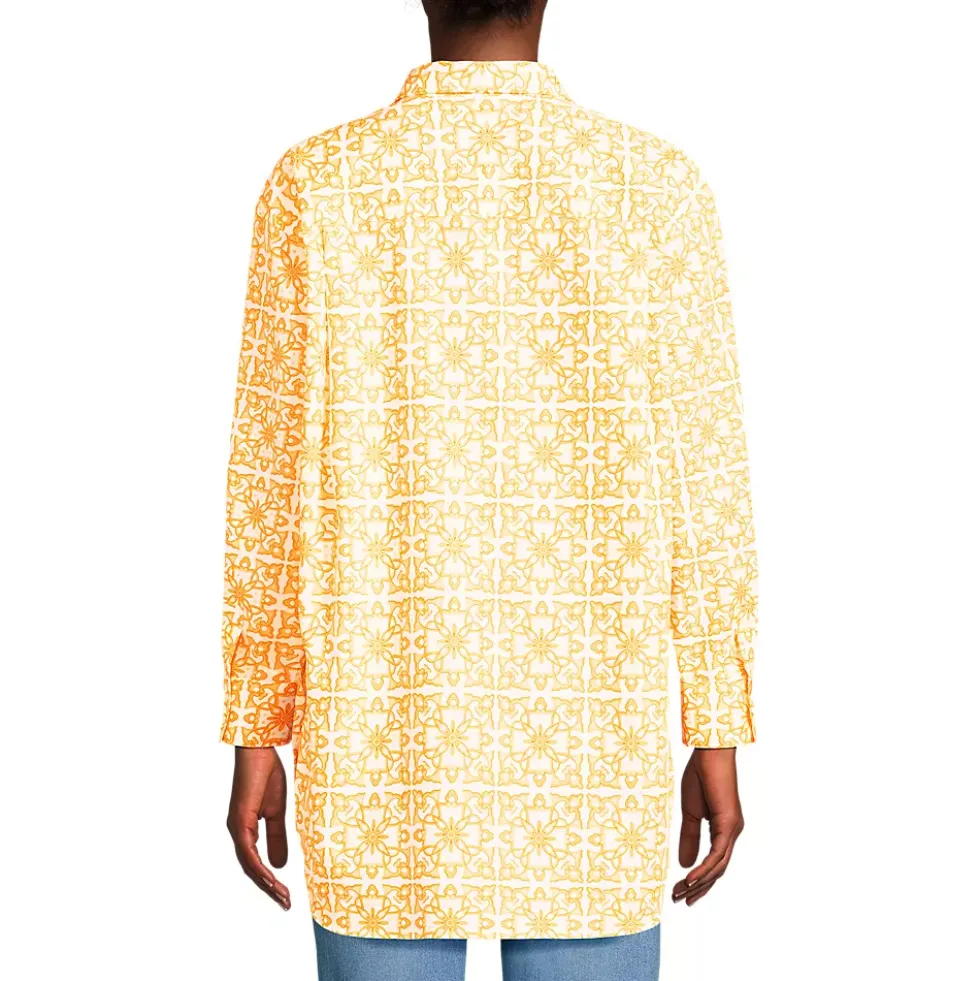Women's No Iron Poplin Extra Long Tunic