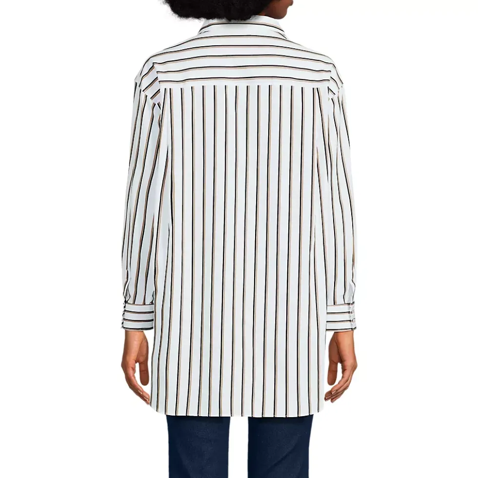 Women's No Iron Poplin Extra Long Tunic