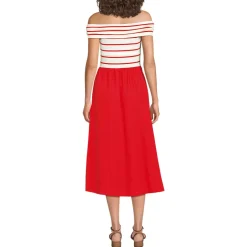 Women's Off the Shoulder Slender Mixed Media Dress