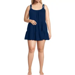 Women's Oversized Cotton Gauze Tiered Mini Cover-up Dress