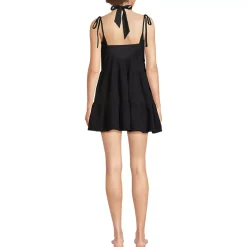 Women's Oversized Cotton Gauze Tiered Mini Cover-up Dress