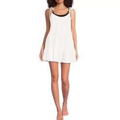 Women's Oversized Cotton Gauze Tiered Mini Cover-up Dress