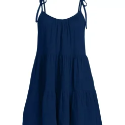 Women's Oversized Cotton Gauze Tiered Mini Cover-up Dress
