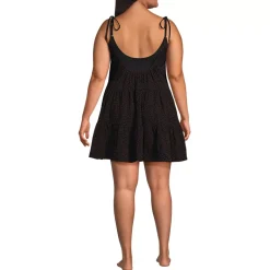 Women's Oversized Cotton Gauze Tiered Mini Cover-up Dress