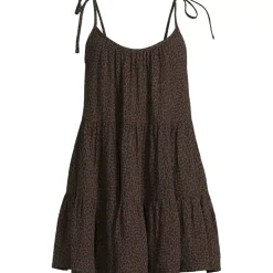 Women's Oversized Cotton Gauze Tiered Mini Cover-up Dress