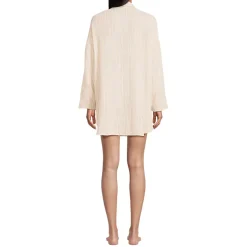 Women's Oversized Gauze Button Front Cover-Up Shirt