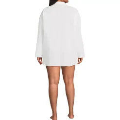 Women's Oversized Gauze Button Front Cover-Up Shirt