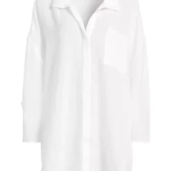 Women's Oversized Gauze Button Front Cover-Up Shirt