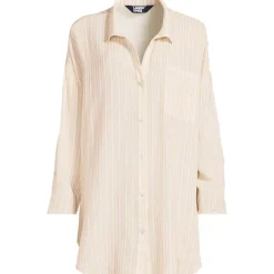 Women's Oversized Gauze Button Front Cover-Up Shirt
