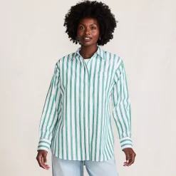 Women's Oversized No Iron Tunic with Statement Collar Shirt