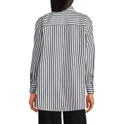 Women's Oversized No Iron Tunic with Statement Collar Shirt