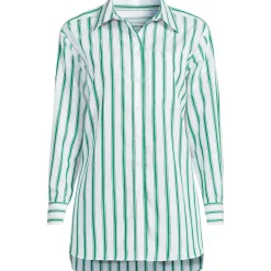 Women's Oversized No Iron Tunic with Statement Collar Shirt