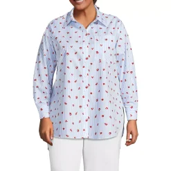 Women's Oversized No Iron Tunic with Statement Collar Shirt
