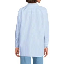 Women's Oversized No Iron Tunic with Statement Collar Shirt