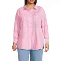 Women's Oversized No Iron Tunic with Statement Collar Shirt
