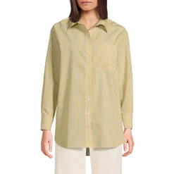 Women's Oversized No Iron Tunic with Statement Collar Shirt