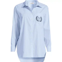 Women's Oversized No Iron Tunic with Statement Collar Shirt