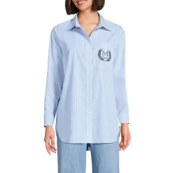 Women's Oversized No Iron Tunic with Statement Collar Shirt