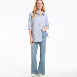 Women's Oversized No Iron Tunic with Statement Collar Shirt