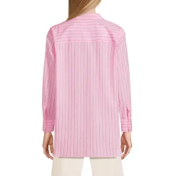 Women's Oversized No Iron Tunic with Statement Collar Shirt