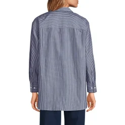 Women's Oversized No Iron Tunic with Statement Collar Shirt