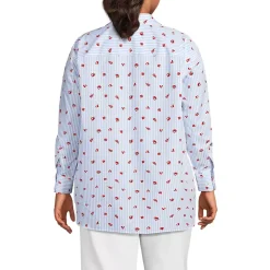 Women's Oversized No Iron Tunic with Statement Collar Shirt