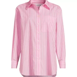 Women's Oversized No Iron Tunic with Statement Collar Shirt