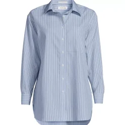 Women's Oversized No Iron Tunic with Statement Collar Shirt