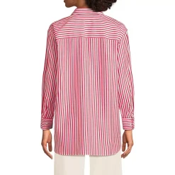 Women's Oversized No Iron Tunic with Statement Collar Shirt