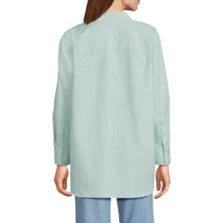 Women's Oversized No Iron Tunic with Statement Collar Shirt
