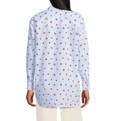 Women's Oversized No Iron Tunic with Statement Collar Shirt
