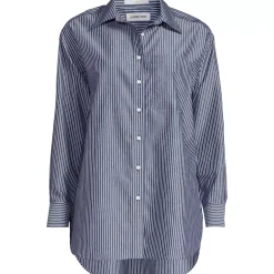 Women's Oversized No Iron Tunic with Statement Collar Shirt