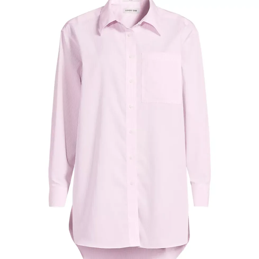 Women's Oversized No Iron Tunic with Statement Collar Shirt