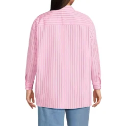Women's Oversized No Iron Tunic with Statement Collar Shirt