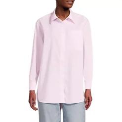 Women's Oversized No Iron Tunic with Statement Collar Shirt