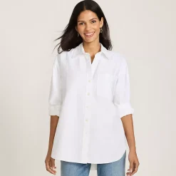 Women's Oversized Oxford Button Front Shirt