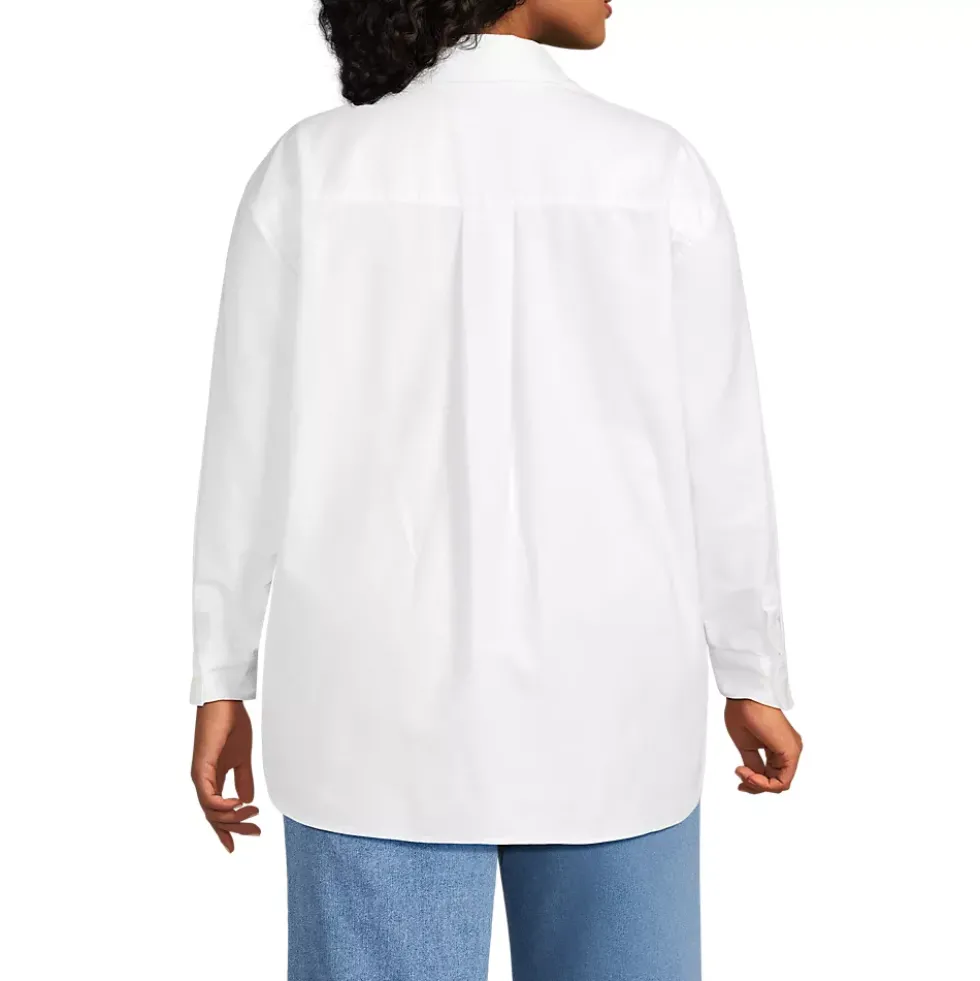 Women's Oversized Oxford Button Front Shirt