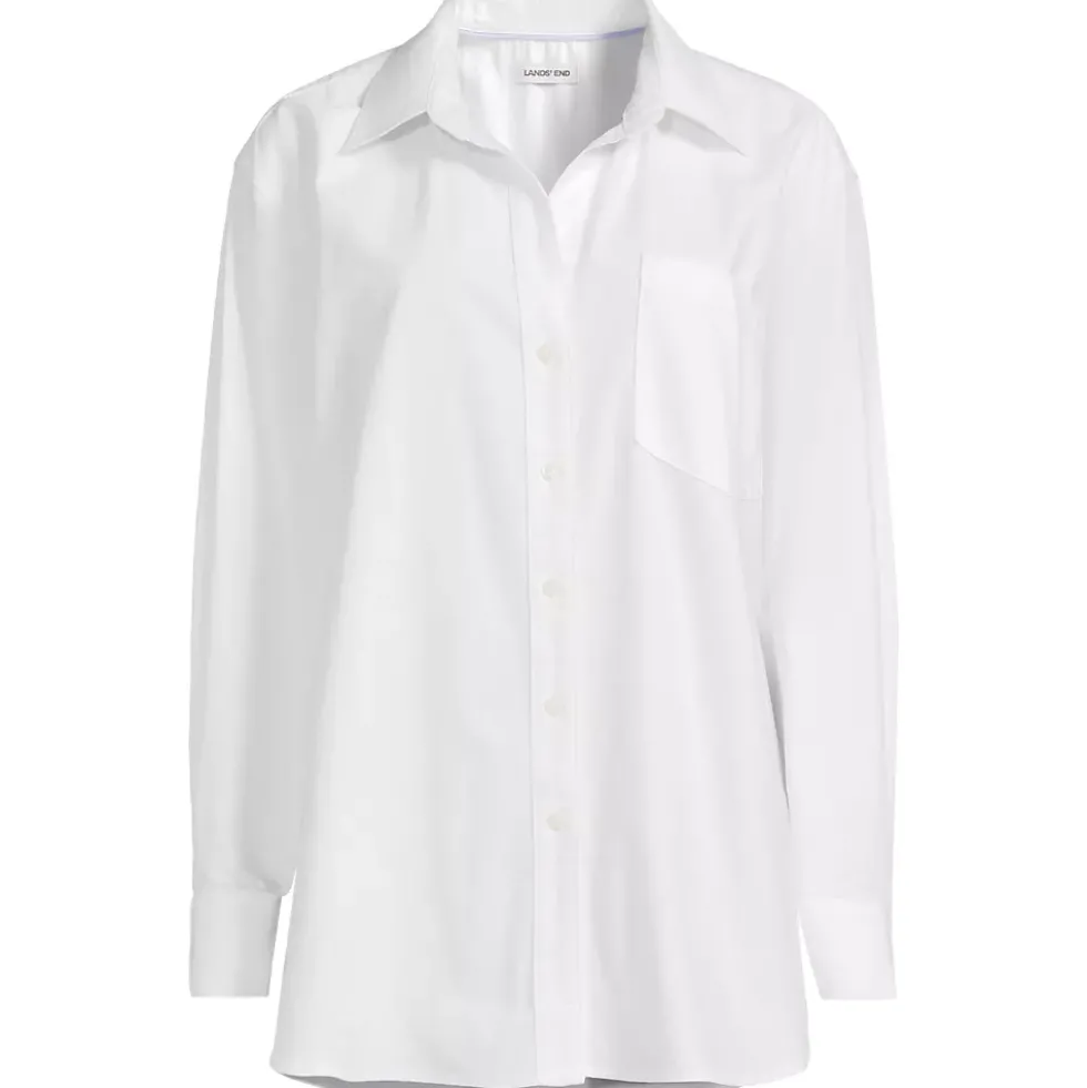 Women's Oversized Oxford Button Front Shirt