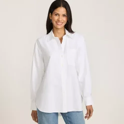 Women's Oversized Oxford Button Front Shirt