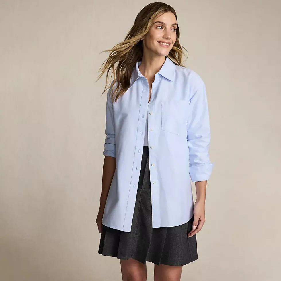 Women's Oversized Oxford Button Front Shirt