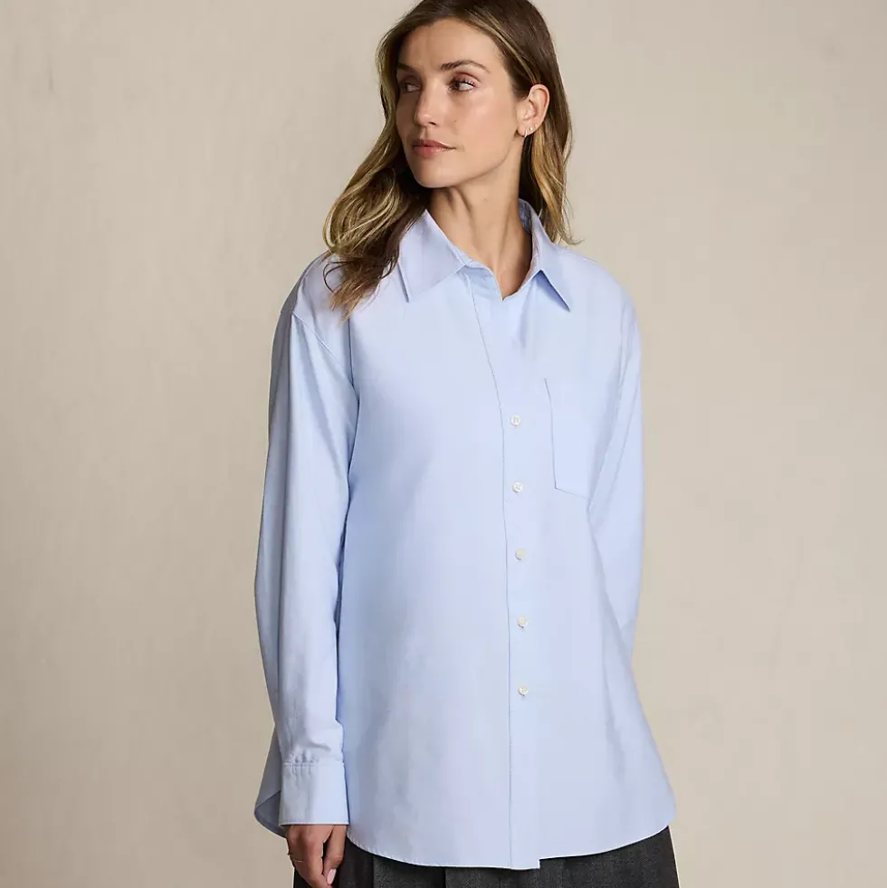 Women's Oversized Oxford Button Front Shirt