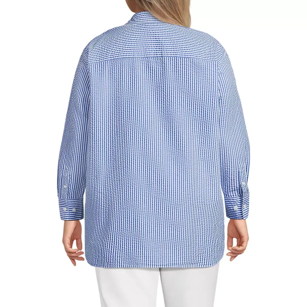Women's Oversized Seersucker Shirt