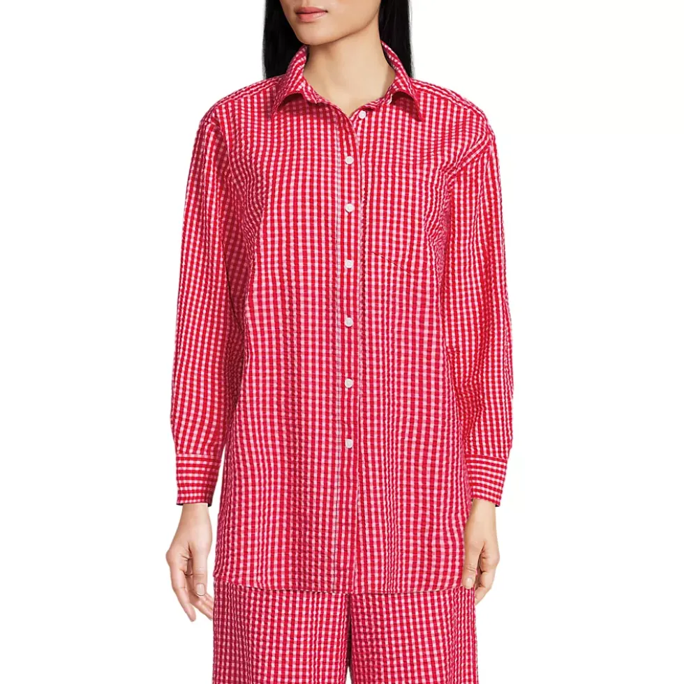 Women's Oversized Seersucker Shirt