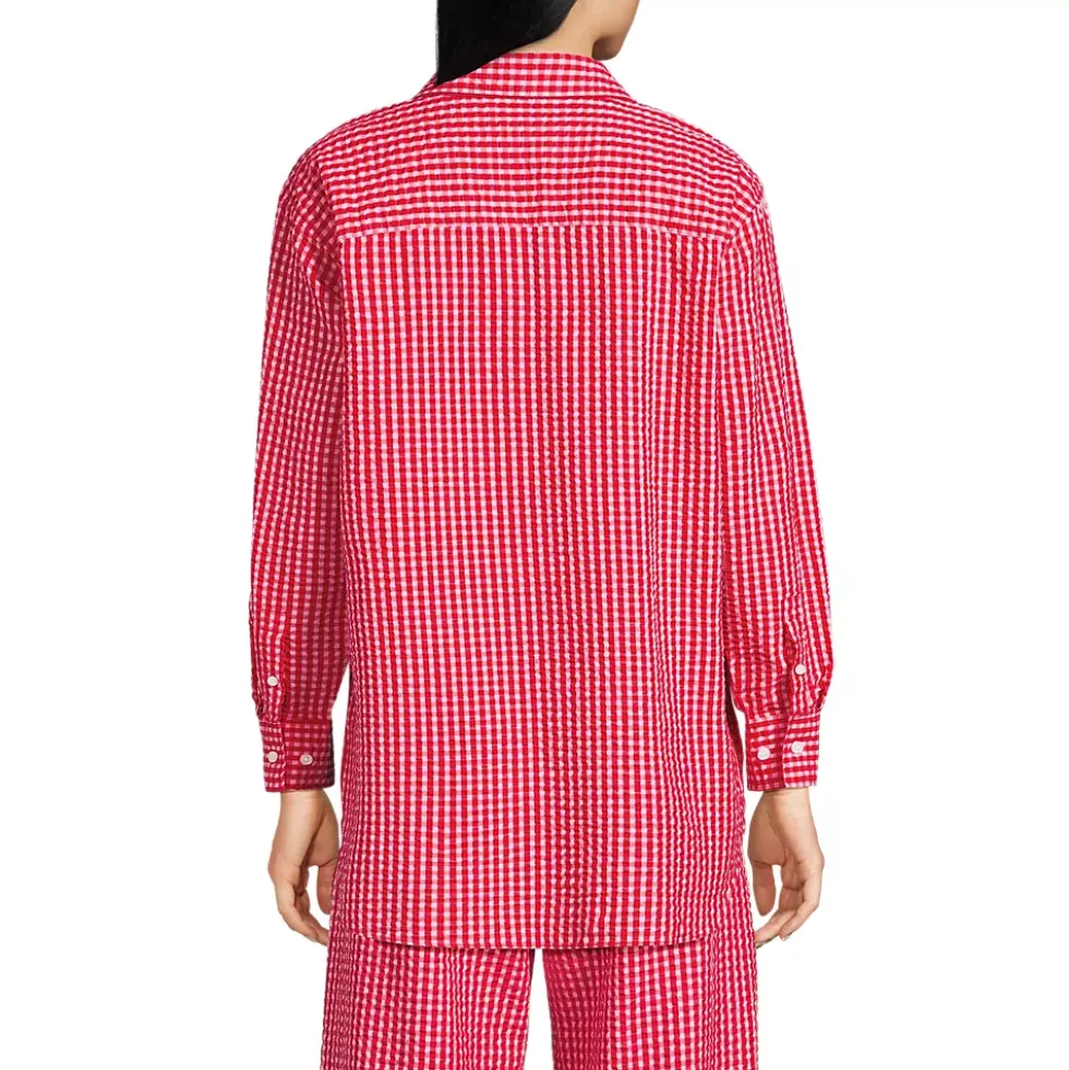 Women's Oversized Seersucker Shirt