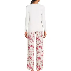 Women's Pajama Gift Set - Knit Long Sleeve Top and Flannel Pants