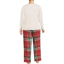 Women's Pajama Gift Set - Knit Long Sleeve Top and Flannel Pants